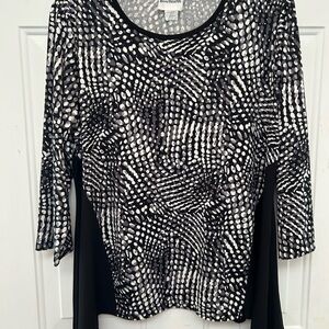 Bon Worth Women's Black and White Tapered Top